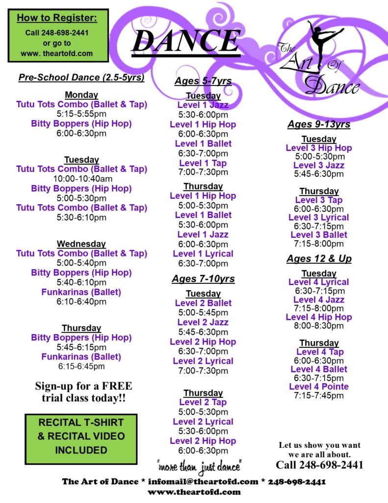Dance Schedule